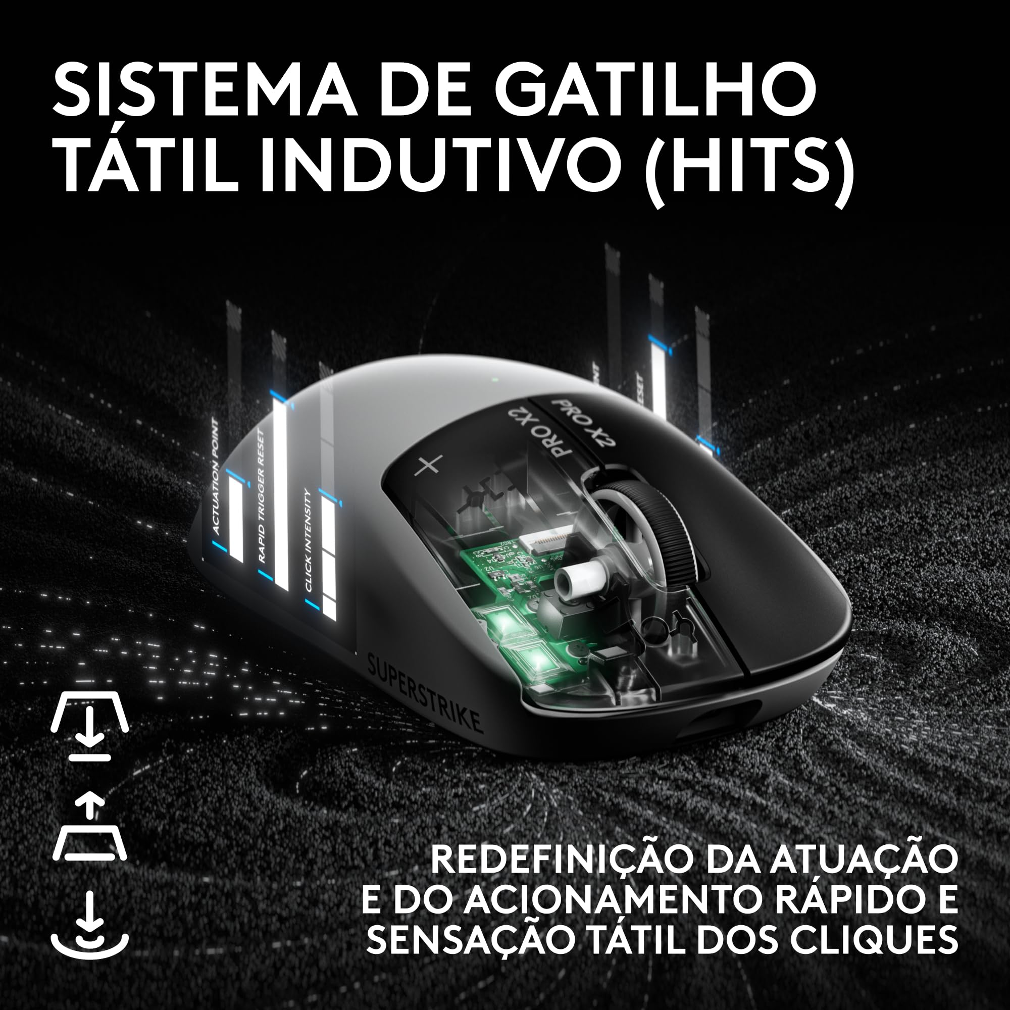 Mouse Gamer Sem Fio Logitech G PRO X2 SUPERSTRIKE LIGHTSPEED
